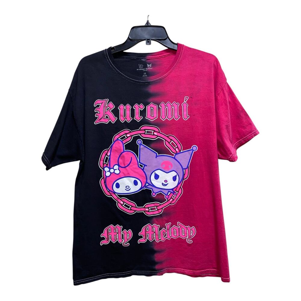 My Melody vs Kuromi Unisex Linked Split Tie-Dye Adult Anime T-Shirt Size Large